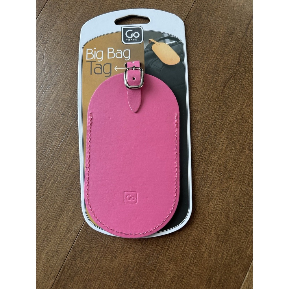 Go Travel Big Bag Tag Suitcase & Luggage ID Tag Bright Easy To See Hot Pink